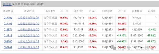 大摩基金雷志勇火了，研究总监和美女经理们却亏惨了：王大鹏近三年亏47%，陈修竹两年亏损超40%